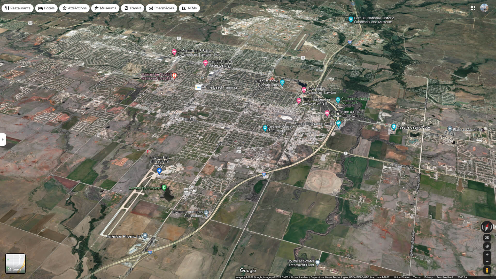 Lawton Aerial Map Oklahoma